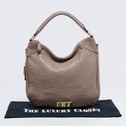 Pre Owned Marc by Marc Jacobs Beige Textured Leather Classic Q Hillier Hobo