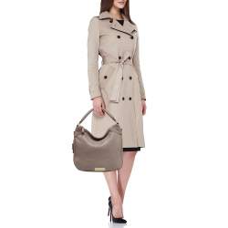 Pre Owned Marc by Marc Jacobs Beige Textured Leather Classic Q Hillier Hobo