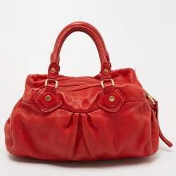 Pre Owned Marc by Marc Jacobs Red Leather Classic Q Baby Groovee Satchel