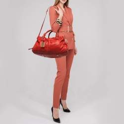 Pre Owned Marc by Marc Jacobs Red Leather Classic Q Baby Groovee Satchel