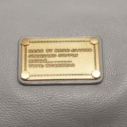 Pre Owned Marc by Marc Jacobs Grey Leather Classic Q Francesca Shoulder Bag