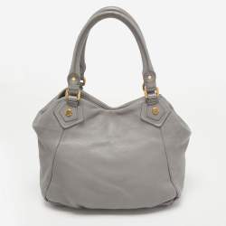 Pre Owned Marc by Marc Jacobs Grey Leather Classic Q Francesca Shoulder Bag