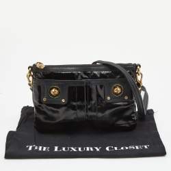 مملوكة مسبقًا Marc by Marc Jacobs Black Coated Fabric Totally Turnlock Percy Crossbody Bag