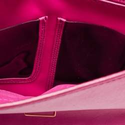 Pre Owned Marc by Marc Jacobs Fuchsia Leather Top Chicret Flap Bag