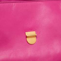 Pre Owned Marc by Marc Jacobs Fuchsia Leather Top Chicret Flap Bag