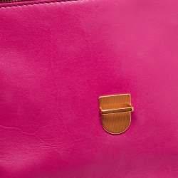 Pre Owned Marc by Marc Jacobs Fuchsia Leather Top Chicret Flap Bag