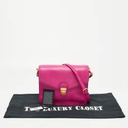Pre Owned Marc by Marc Jacobs Fuchsia Leather Top Chicret Flap Bag