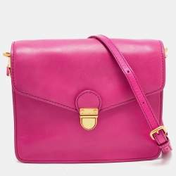Pre Owned Marc by Marc Jacobs Fuchsia Leather Top Chicret Flap Bag