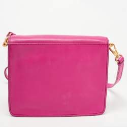 Pre Owned Marc by Marc Jacobs Fuchsia Leather Top Chicret Flap Bag