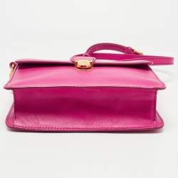 Pre Owned Marc by Marc Jacobs Fuchsia Leather Top Chicret Flap Bag