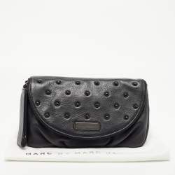 Marc by Marc Jacobs Black Leather Studded Fold Over Clutch