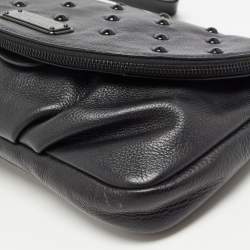 Marc by Marc Jacobs Black Leather Studded Fold Over Clutch