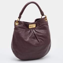 Pre Owned Marc by Marc Jacobs Burgundy Leather Classic Q Hillier Hobo