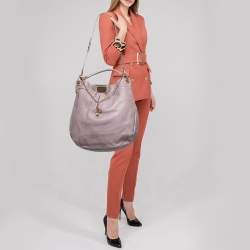 Pre Owned Marc by Marc Jacobs Lilac Leather Classic Q Hillier Hobo