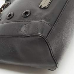 Pre Owned Marc by Marc Jacobs Black Leather Grommete Tote