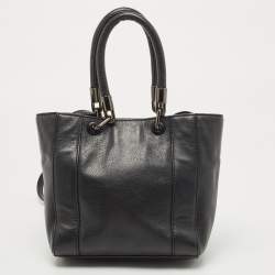 Pre Owned Marc by Marc Jacobs Black Leather Grommete Tote