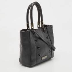 Pre Owned Marc by Marc Jacobs Black Leather Grommete Tote