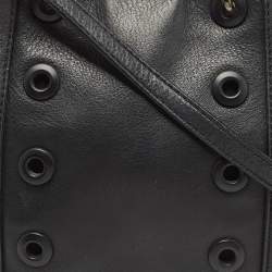 Pre Owned Marc by Marc Jacobs Black Leather Grommete Tote