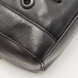 Pre Owned Marc by Marc Jacobs Black Leather Grommete Tote