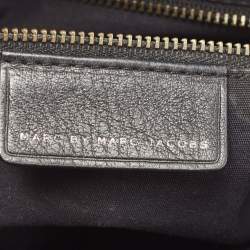 Pre Owned Marc by Marc Jacobs Black Leather Grommete Tote