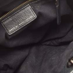 Pre Owned Marc by Marc Jacobs Black Leather Grommete Tote