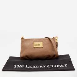 Pre Owned Marc by Marc Jacobs Light Brown Leather Classic Q Percy Crossbody Bag
