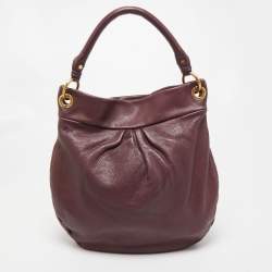 Pre Owned Marc by Marc Jacobs Prune Leather Classic Q Hillier Hobo
