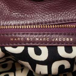 Pre Owned Marc by Marc Jacobs Prune Leather Classic Q Hillier Hobo