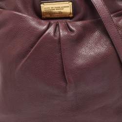 Pre Owned Marc by Marc Jacobs Prune Leather Classic Q Hillier Hobo