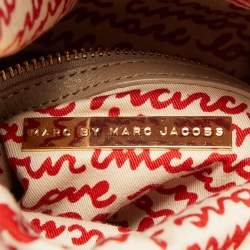 Marc by Marc Jacobs Beige Leather Foldable Top Handle Bag