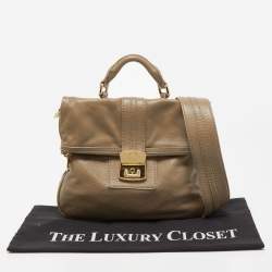 Marc by Marc Jacobs Beige Leather Foldable Top Handle Bag