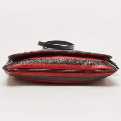 Marc by Marc Jacobs Red/Black Stripe Leather Percy Flap Crossbody Bag