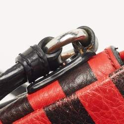 Marc by Marc Jacobs Red/Black Stripe Leather Percy Flap Crossbody Bag