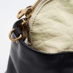Pre Owned Marc by Marc Jacobs Black/Light Yellow Leather Zip Tote
