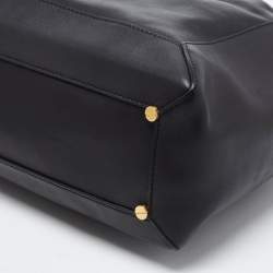 Pre Owned Marc by Marc Jacobs Black/Light Yellow Leather Zip Tote