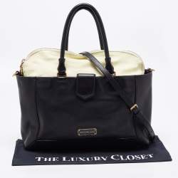 Pre Owned Marc by Marc Jacobs Black/Light Yellow Leather Zip Tote