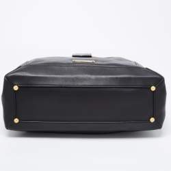 Pre Owned Marc by Marc Jacobs Black/Light Yellow Leather Zip Tote