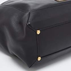 Pre Owned Marc by Marc Jacobs Black/Light Yellow Leather Zip Tote