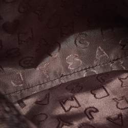 Marc by Marc Jacobs Metallic Silver Snakeskin Embossed Leather Foldover Clutch