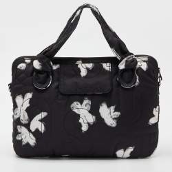 Pre Owned Marc By Marc Jacobs Black Printed Nylon Pretty 15 Laptop Bag