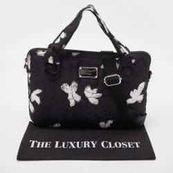 Pre Owned Marc By Marc Jacobs Black Printed Nylon Pretty 15 Laptop Bag