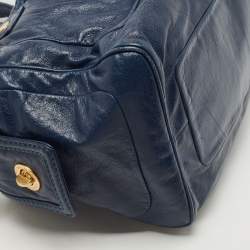 Marc by Marc Jacobs Navy Blue Leather Totally Turnlock Benny Satchel