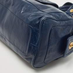 Marc by Marc Jacobs Navy Blue Leather Totally Turnlock Benny Satchel