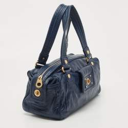 Marc by Marc Jacobs Navy Blue Leather Totally Turnlock Benny Satchel