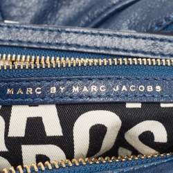 Marc by Marc Jacobs Navy Blue Leather Totally Turnlock Benny Satchel