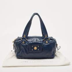 Marc by Marc Jacobs Navy Blue Leather Totally Turnlock Benny Satchel