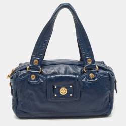 Marc by Marc Jacobs Navy Blue Leather Totally Turnlock Benny Satchel