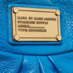 Pre Owned Marc by Marc Jacobs Blue Leather Classic Q Hillier Hobo