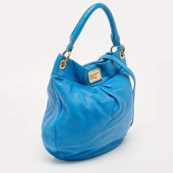 Pre Owned Marc by Marc Jacobs Blue Leather Classic Q Hillier Hobo