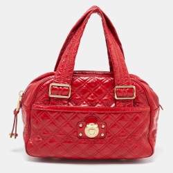 Marc Jacobs Red Quilted Patent Leather Ursula Satchel